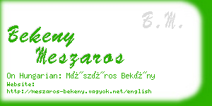 bekeny meszaros business card